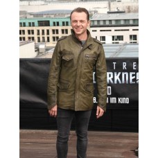 Simon Pegg Star Trek 3 Green Leather Jacket